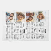 4枚のフォトコラージュ付き2027 2028年カレンダー キッチンタオル (横)