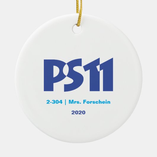 4枚のフォトバック付き学校ロゴ セラミックオーナメント (正面)