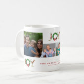4枚のフォトファミリーを作るクリスマスの喜び コーヒーマグカップ (正面左)