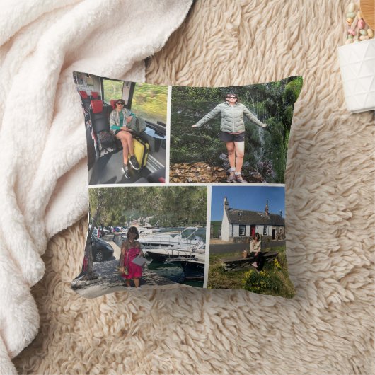 4枚のフォトモンタージュ クッション (ブランケット)