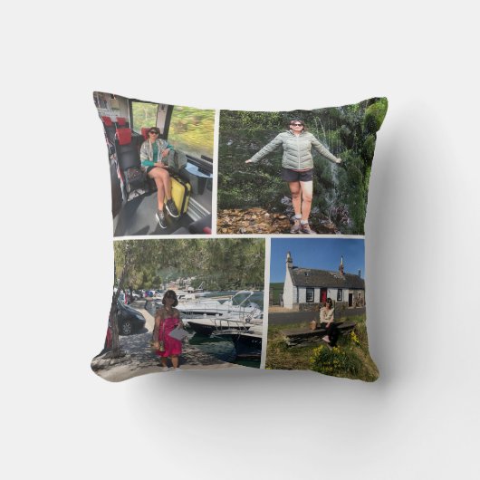 4枚のフォトモンタージュ クッション (正面)