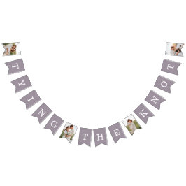 4枚のフォト婚約パーティ紫のバンティングフラグ バンティングフラッグ