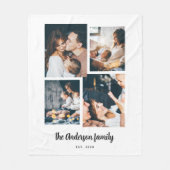 4枚のモダン写真コラージュ フリースブランケット (正面)