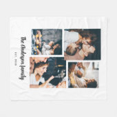 4枚のモダン写真コラージュ フリースブランケット (正面(横))