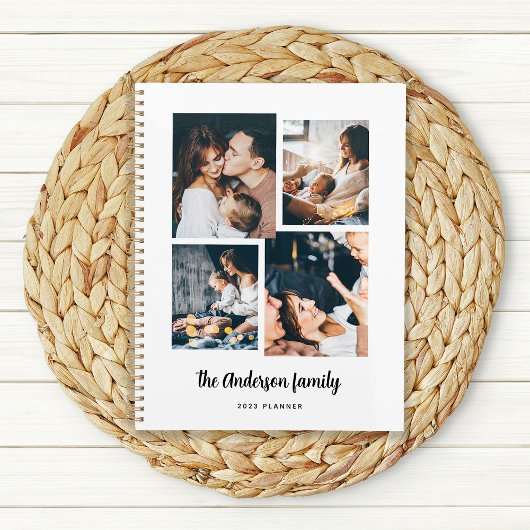 4枚のモダン写真コラージュ プランナー手帳