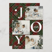 4枚のモダン写真コラージュ | 喜びメリークリスマス シーズンカード (正面/裏面)