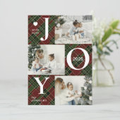4枚のモダン写真コラージュ | 喜びメリークリスマス シーズンカード (スタンド正面)