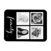 4枚の写真がある家族 マグネット (横)