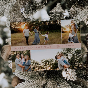 4枚の写真が入るクリスマスカード Merry All the Way シーズンカード