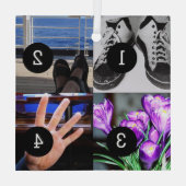 4枚の写真が自分の形見を作る ガラスオーナメント (裏面)