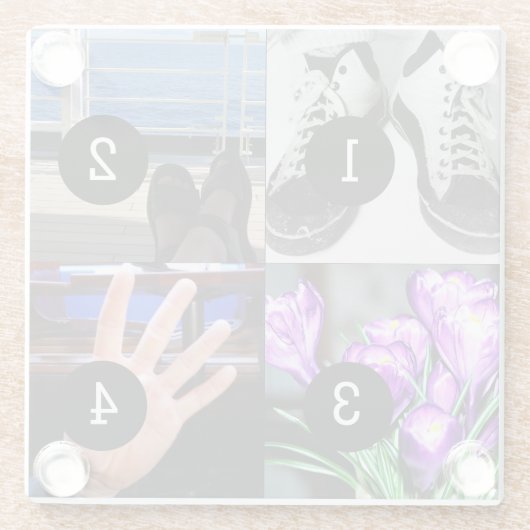 4枚の写真が自分の形見を作る ガラスコースター (裏面)