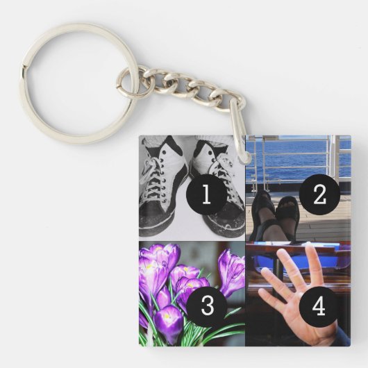 4枚の写真が自分の形見を作る キーホルダー (正面)
