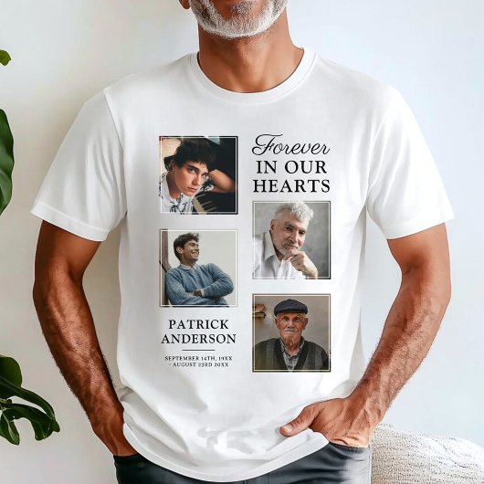 4枚の写真が飾られたスクエアメモリアルTシャツ Tシャツ