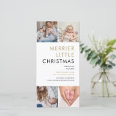 4枚の写真でおめでとう！メリクリスマスの誕生日 シーズンカード (スタンド正面)