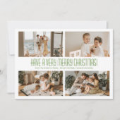 4枚の写真でとても楽しいクリスマスホリデー シーズンカード (正面)
