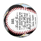 4枚の写真でパパありがとうカスタムメッセージ 野球ボール (正面左)