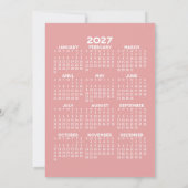 4枚の写真で作る2027年カレンダー付新年コラージュ シーズンカード (裏面)