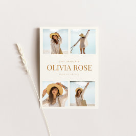 4枚の写真で卒業発表 招待状