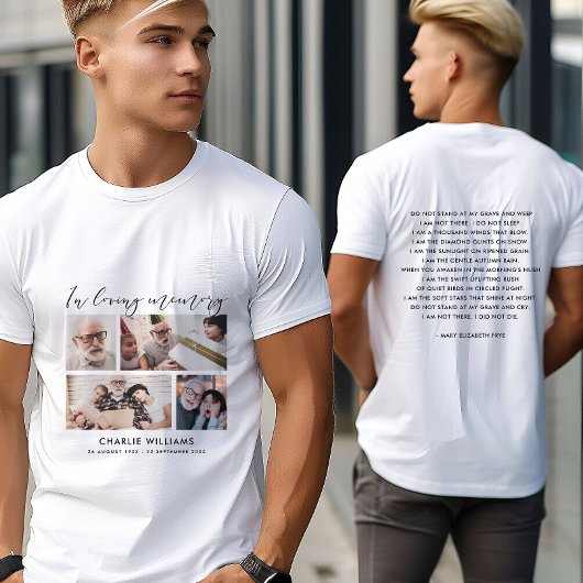 4枚の写真で愛を偲ぶ 告別式/追悼式 Tシャツ