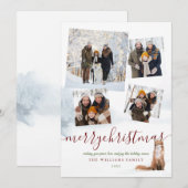 4枚の写真で楽しいクリスマス ウィンターフォックス シーズンカード (正面/裏面)