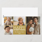 4枚の写真で構成されるコラージュのハッピーエブリシング - ゴールド シーズンカード (正面/裏面)
