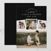 4枚の写真で構成されるコラージュの結婚式延期のお知らせカード セーブザデート (正面/裏面)