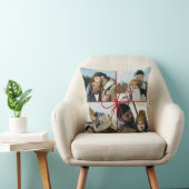 4枚の写真で紐が付いたクリスマスプレゼント 新婚夫婦向け 現代的 クッション (椅子)