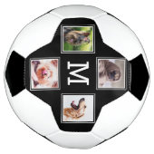 4枚の写真とモノグラムのサッカーボール サッカーボール (回転)