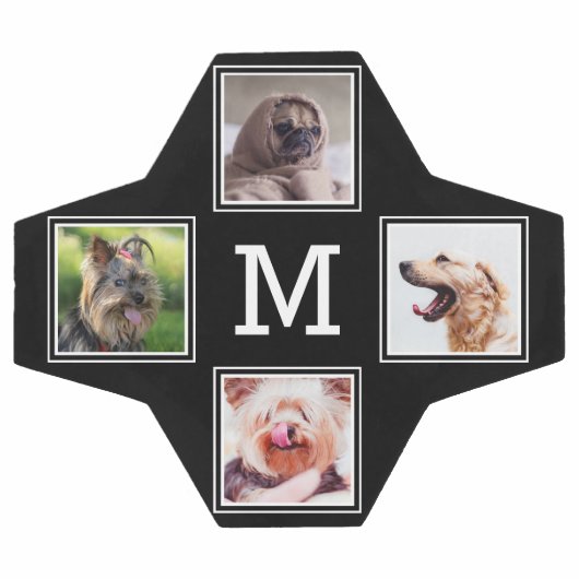 4枚の写真とモノグラムのサッカーボール サッカーボール (フラット)