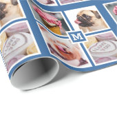 4枚の写真とモノグラムのラッピング紙 ラッピングペーパー (ロールコーナー)