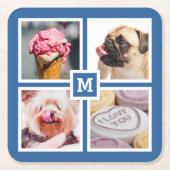 4枚の写真とモノグラムコースター スクエアペーパーコースター (正面)