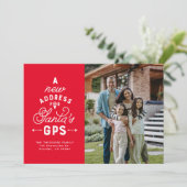 4枚の写真と一緒に移動アナウンスメントクリスマスカード シーズンカード (スタンド正面)