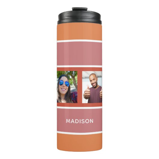 4枚の写真と名前のパタストライプーンタンブラー タンブラー (正面)