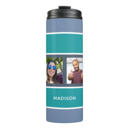 4枚の写真と名前のパタストライプーンタンブラー タンブラー (正面)