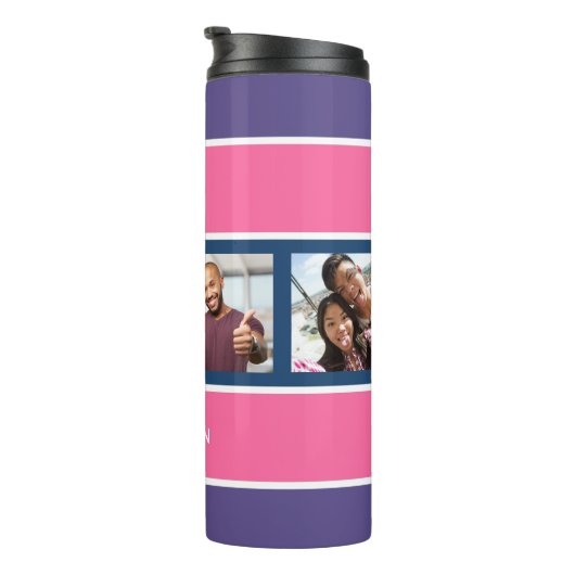 4枚の写真と名前のパタストライプーンタンブラー タンブラー (回転右)