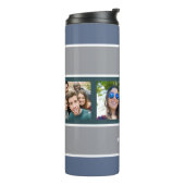 4枚の写真と名前のパターンタストライプンブラー タンブラー (回転左)