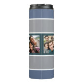 4枚の写真と名前のパターンタストライプンブラー タンブラー (裏面)