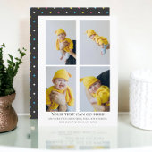 4枚の写真と斑点のあるドットバックテンプレート カード