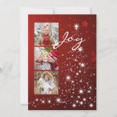 4枚の写真と白いライトの木 シーズンカード (裏面)