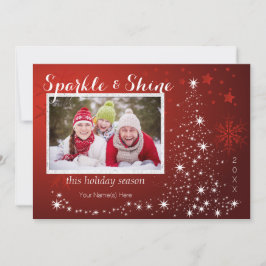 4枚の写真と白いライトの木 シーズンカード