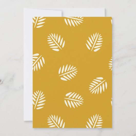 4枚の写真と葉のパターンの背面テンプレート カード (裏面)