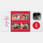 4枚の写真のイニシャルと名前を追加赤と白 Case-Mate iPhoneケース (裏面(横))