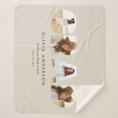 4枚の写真のエレガント卒業 シェルパブランケット (正面)