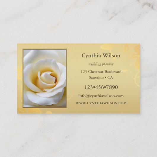 4枚の写真のエレガント金ゴールドウェディングプランナー 名刺 (裏面)