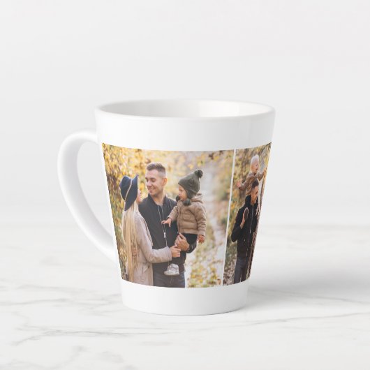 4枚の写真のギャラリパーソナライズされたー カフェラテマグ (左アングル)