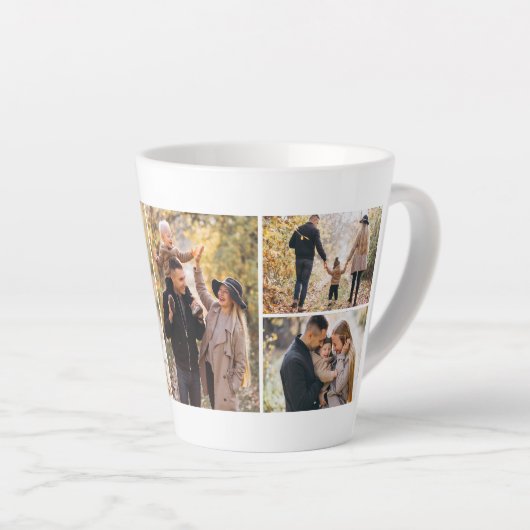4枚の写真のギャラリパーソナライズされたー カフェラテマグ (右アングル)