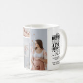 4枚の写真のクリスマスツリー妊娠発表 コーヒーマグカップ (正面右)