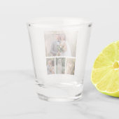 4枚の写真のコラージュ結婚を作成 ショットグラス (裏面)