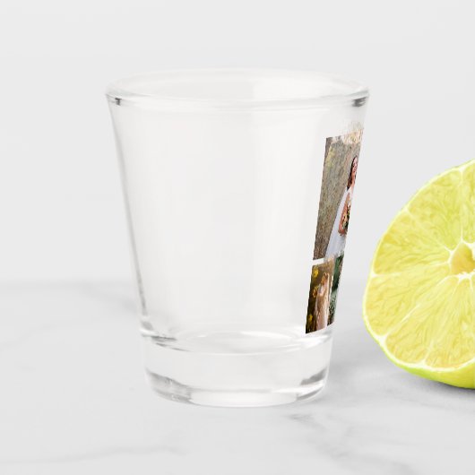 4枚の写真のコラージュ結婚を作成 ショットグラス (左)