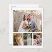 4枚の写真のコラージュ結婚を作成 シーズンポストカード (正面/裏面)